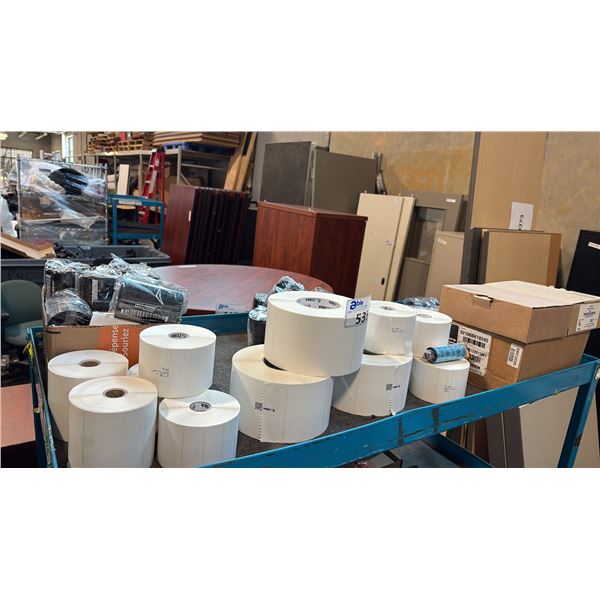ZEBRA THERMAL TRANSFER BARCODE LABEL ROLL AND PERFORMANCE WAX RIBBON SUPPLY ASSORTMENT