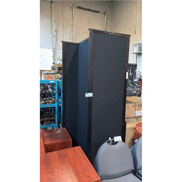 HIGH-PROFILE ~8FT CHARCOAL ACOUSTIC FOLDING MULTI-PANEL ROLLING ROOM DIVIDER