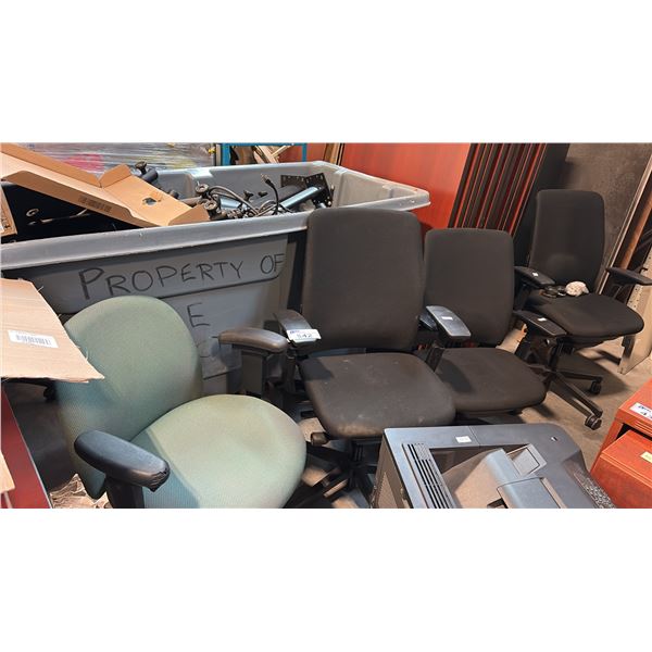 4 ASSORTED OFFICE CHAIRS INCL STEELCASE AMIA