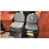 Image 1 : CHARCOAL GRAY FABRIC UPHOLSTERED STEEL FRAME CONFERENCE BANQUET STACKING CHAIRS 10-UNIT