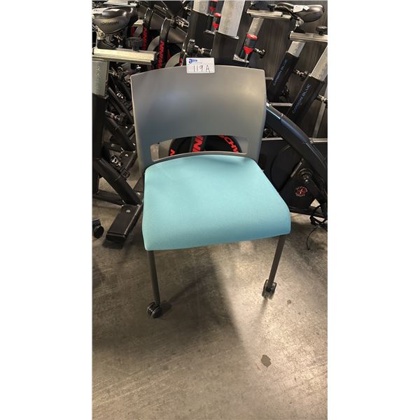 STEELCASE TEAL MOVE MOBILE STACKING CHAIR