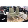 Image 1 : PAIR OF OLIVE GREEN SLOPE FAUX LEATHER DINING CHAIRS