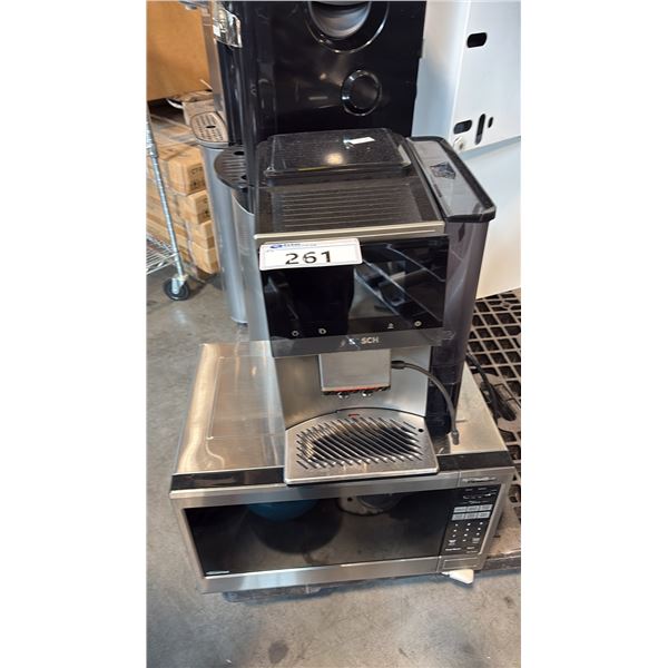 BOSCH VEROCAFE 19-BAR ESPRESSO MACHINE AND PANASONIC 1200W STAINLESS MICROWAVE