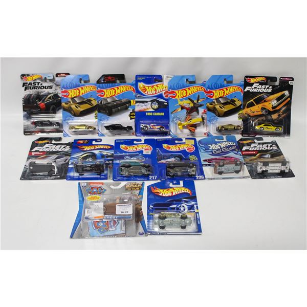 FLAT OF HOTWHEELS/ETC DIECASTS CARS
