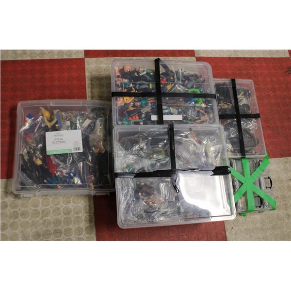 5 CONTAINERS OF COLLECTIBLE POP CULTURE FIGURES