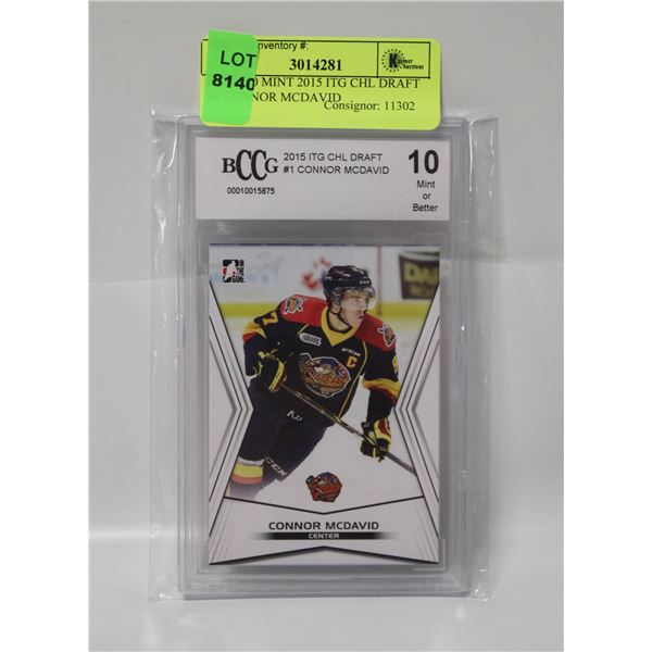 BCCG 10 MINT 2015 ITG CHL DRAFT #1 CONNOR MCDAVID