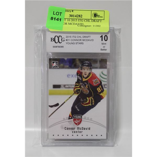 BCCG MINT 10 2015 ITG CHL DRAFT #21 CONNOR MCDAVID