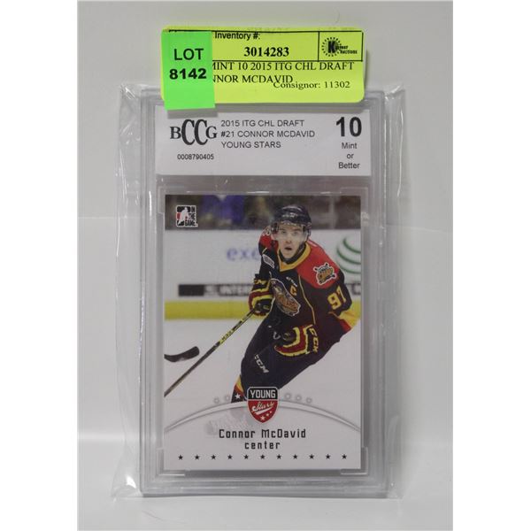 BCCG MINT 10 2015 ITG CHL DRAFT #21 CONNOR MCDAVID