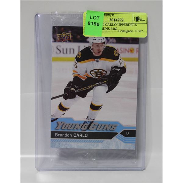 BRANDON CARLO UPPERDECK YOUNG GUNS #482