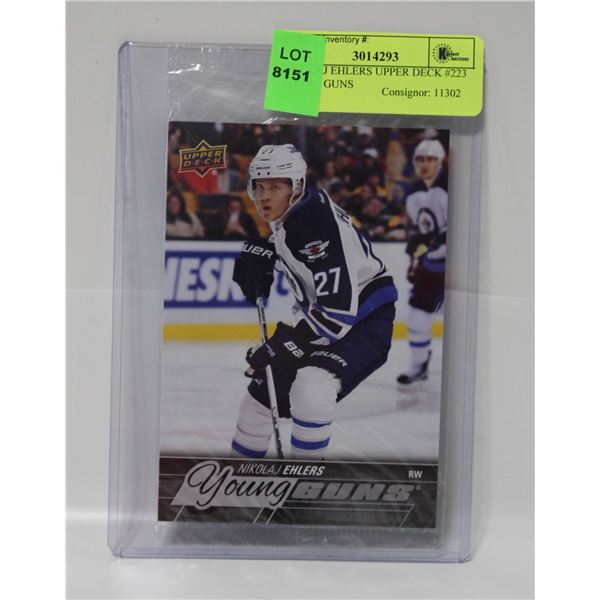 NIKOLAJ EHLERS UPPER DECK #223 YOUNG GUNS