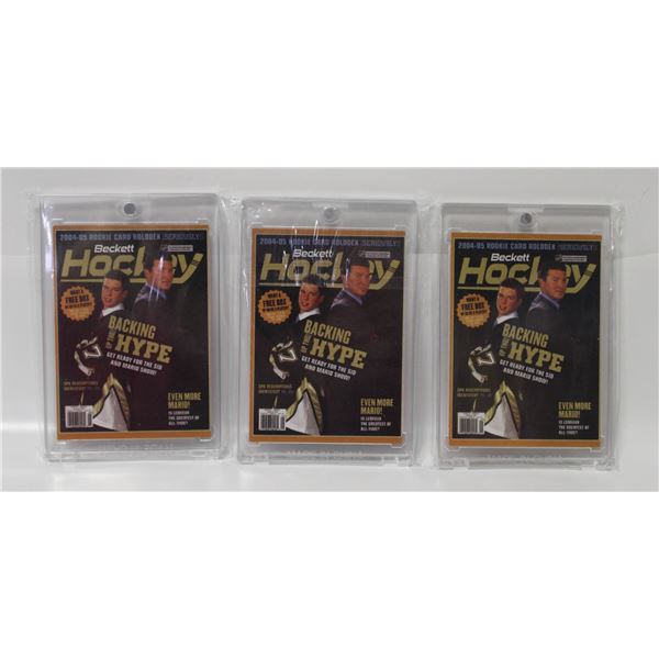 3X BECKETT HOCKEY SIDNEY CROSBY FRONT PAGE CARD