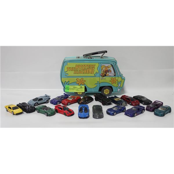 SCOOBY DOO METAL LUNCH BOX WITH HOTWHEELS CARS