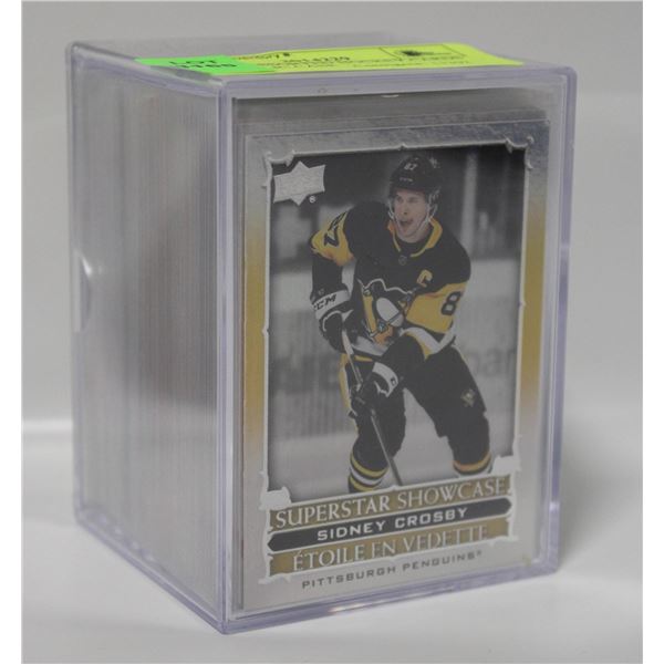 LOT OF ASSORTED HOCKEY CARDS IN ACRYLIC CASE