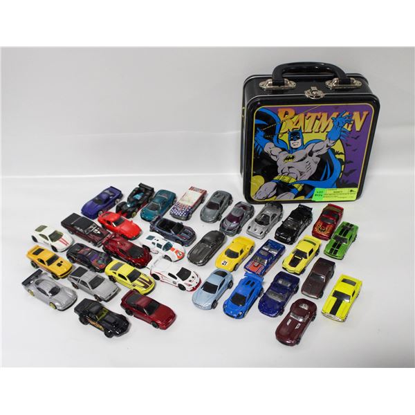 BATMAN METAL LUNCH BOX WITH HOTWHEELS CARS