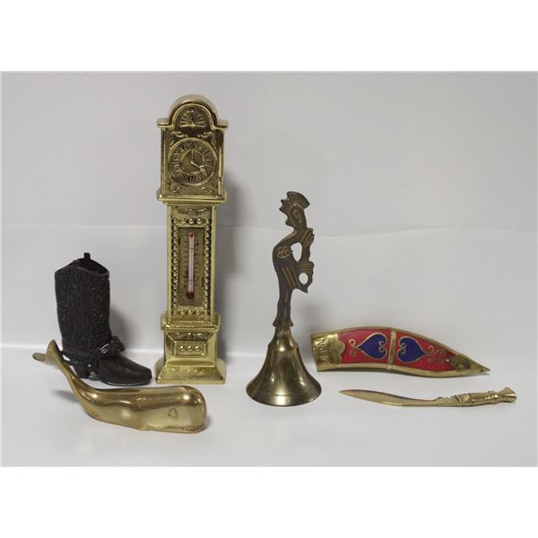 LOT OF VINTAGE BRASS AND BRASS TONE DECOR