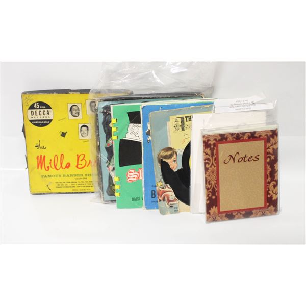 LOT OF 45'S VINYL RECORDS SOLD WITH GREETING CARDS