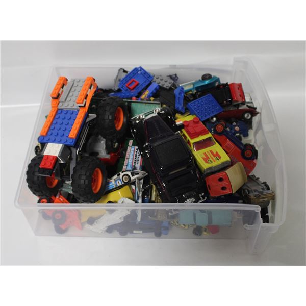 FLAT OF HOTWHEELS DIECASTS AND OTHER VEHICLES