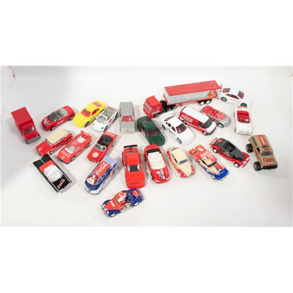 LOT OF HOTWHEELS COCA-COLA DIECAST CARS