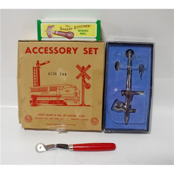 LOT OF VINTAGE ITEMS INCLUDES THE SPEEDY STITCHER