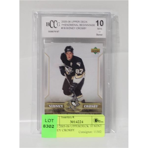 BCCG 2005-06 UPPERDECK 10 MINT SIDNEY CROSBY