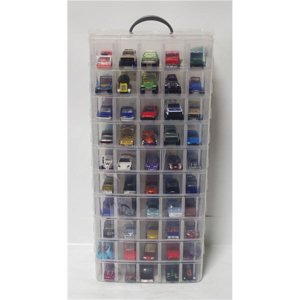 ACRYLIC ORGANIZER CASE FULL OF HOTWHEELS DIECAST