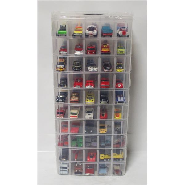 ACRYLIC ORGANIZER CASE FULL OF HOTWHEELS DIECAST
