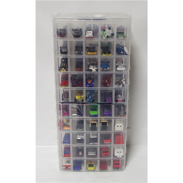 ACRYLIC ORGANIZER CASE FULL OF HOTWHEELS DIECAST