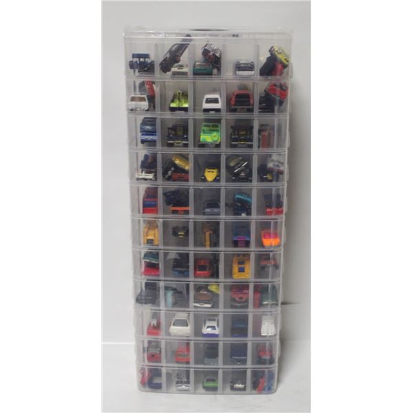 ACRYLIC ORGANIZER CASE FULL OF HOTWHEELS DIECAST