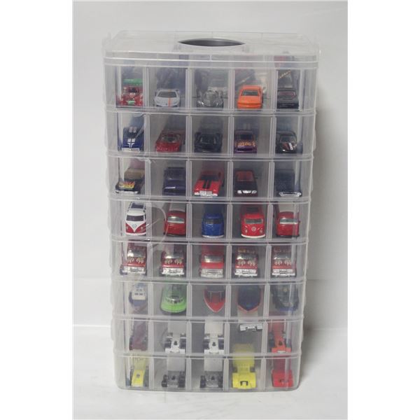 ACRYLIC ORGANIZER CASE FULL OF HOTWHEELS DIECAST