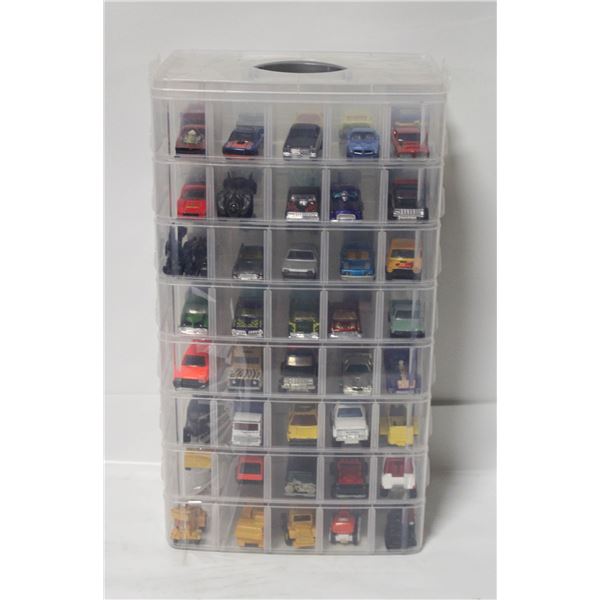 ACRYLIC ORGANIZER CASE FULL OF HOTWHEELS DIECAST