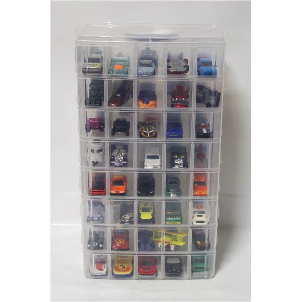 ACRYLIC ORGANIZER CASE FULL OF HOTWHEELS DIECAST