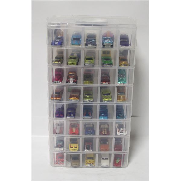 ACRYLIC ORGANIZER CASE FULL OF HOTWHEELS DIECAST