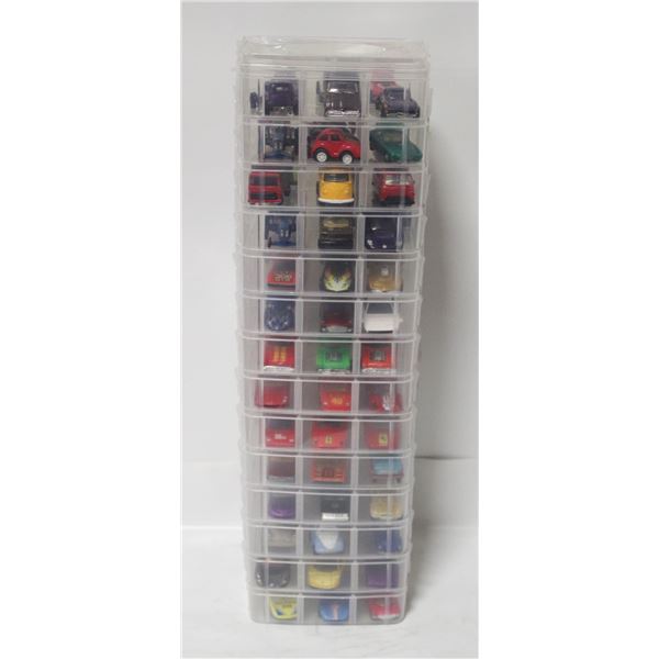 ACRYLIC ORGANIZER CASE FULL OF HOTWHEELS DIECAST