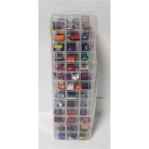 ACRYLIC ORGANIZER CASE FULL OF HOTWHEELS DIECAST