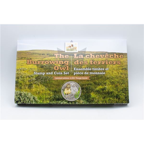 SILVER .999 - 2015 $20 THE BURROWING OWL STAMP &