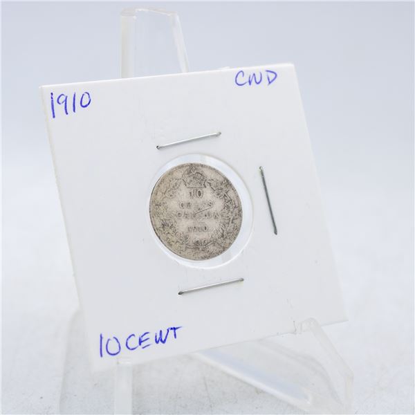 1910 CANADA 10 CENT COIN 92.5% SILVER