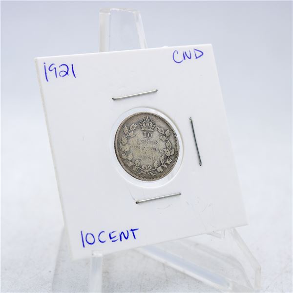1921 CANADA 10 CENT COIN 92.5% SILVER