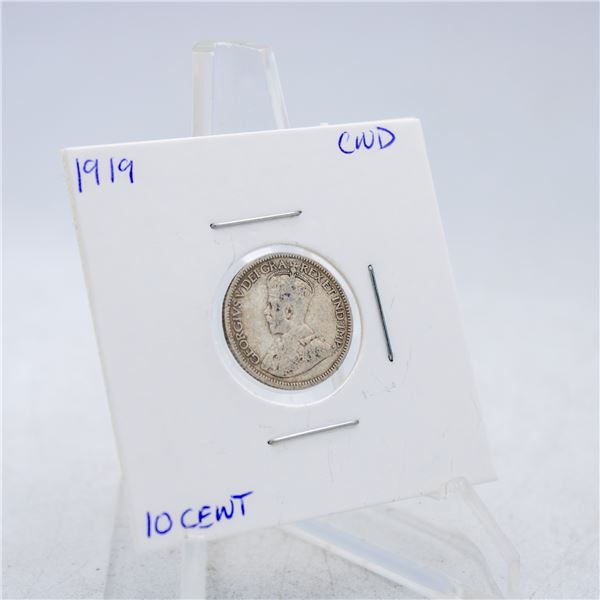 1919 CANADA 10 CENT COIN 92.5% SILVER