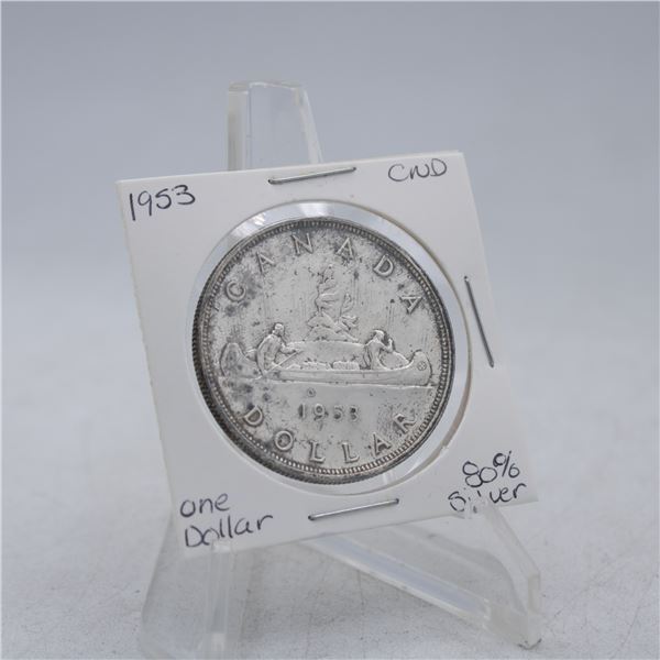 1953 CANADA SILVER DOLLAR 80% SILVER