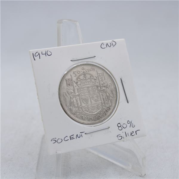 1940 GEORGE VI CANADA 50 CENT COIN HALF DOLLAR