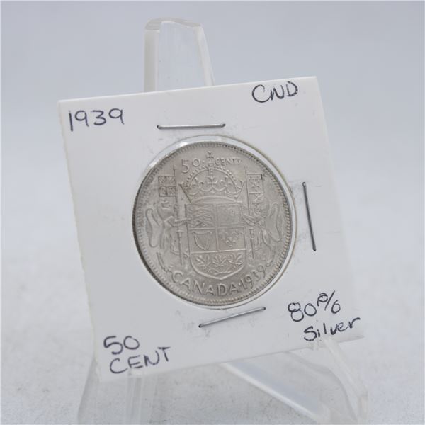 1939 GEORGE VI CANADA 50 CENT COIN HALF DOLLAR
