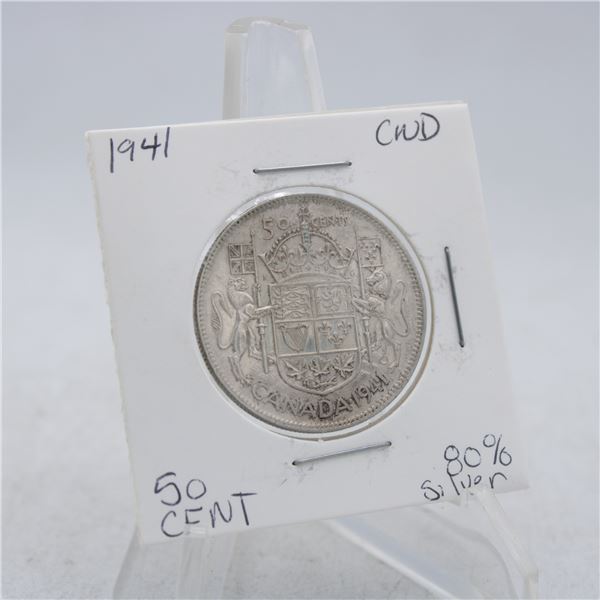1941 GEORGE VI CANADA 50 CENT COIN HALF DOLLAR