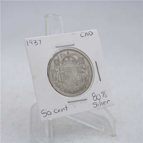 1937 GEORGE VI 1ST YR ISSUE SILVER HALF DOLLER