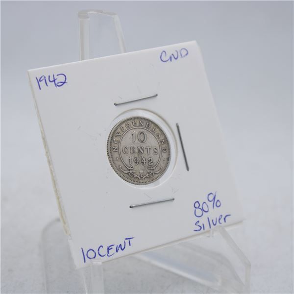 1942 CANADA 10 CENT COIN 80% SILVER