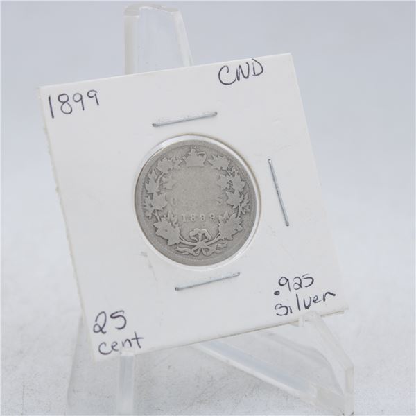 1899 CANADA SILVER QUARTER 92.5% SILVER