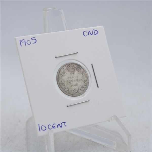 1905 CANADA 10 CENT COIN 92.5% SILVER