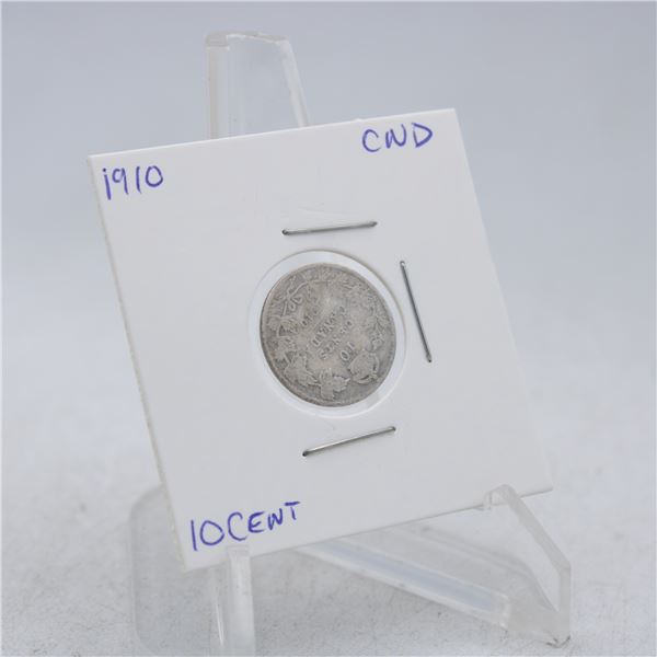 1910 CANADA 10 CENT COIN 92.5% SILVER