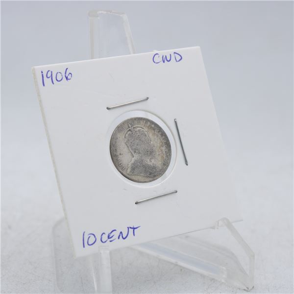 1906 CANADA 10 CENT COIN 92.5% SILVER
