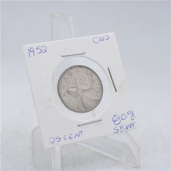 1952 CANADA QUARTER 25 CENT COIN 80% SILVER