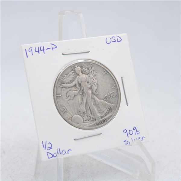 1944-P AMERICAN SILVER HALF DOLLAR 90% SILVER